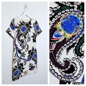 Mary Katrantzou Silk Dress Womens Size 4 Multiple Color Paisley Print Sheath